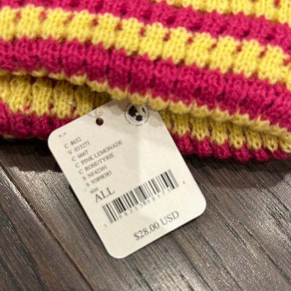 FP Movement by Free People Pink and Yellow Striped Beanie - Picture 2 of 5